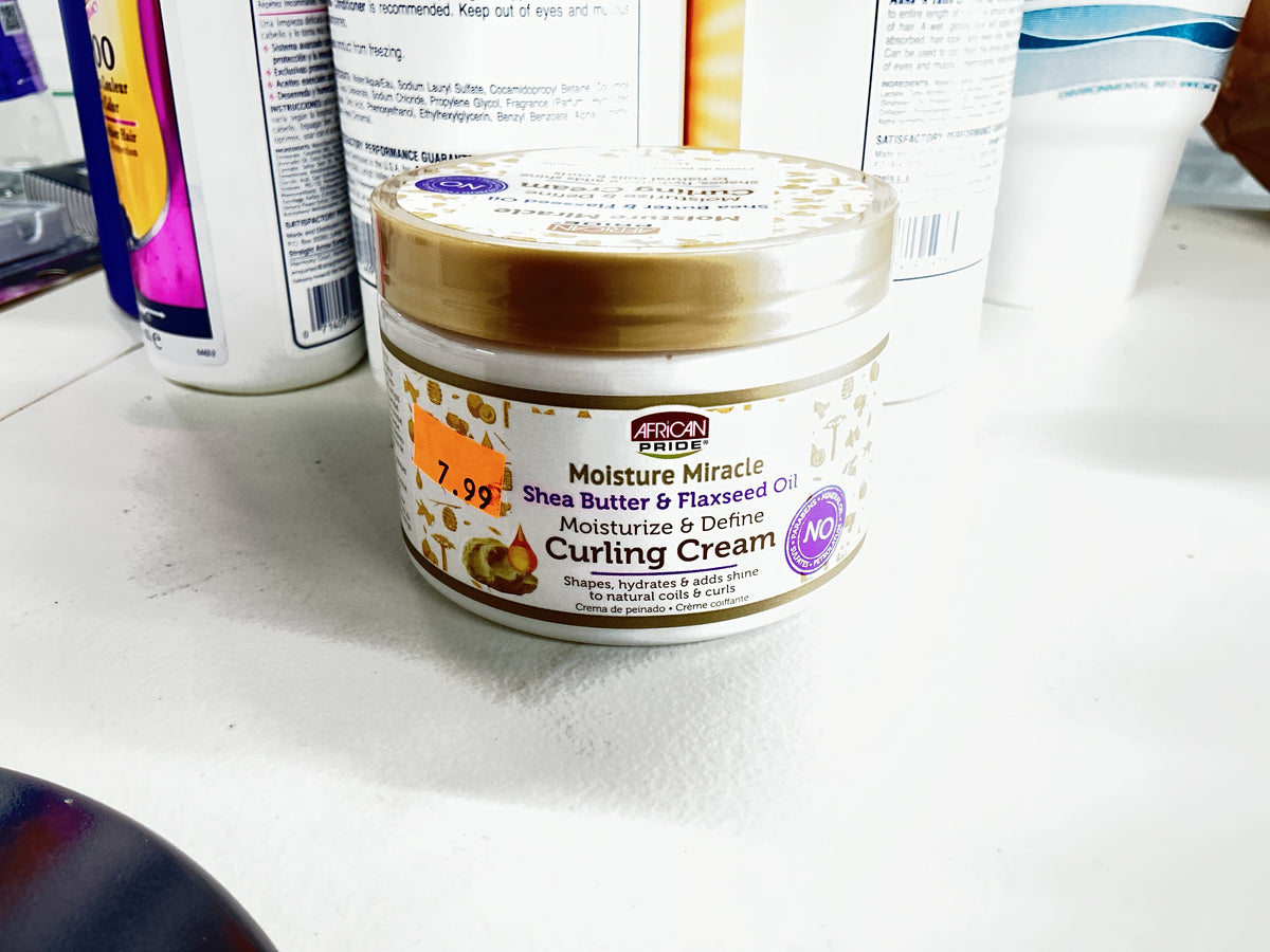 African Pride, Curling Cream Moisture Miracle, Shea Butter and Flaxseed Oil