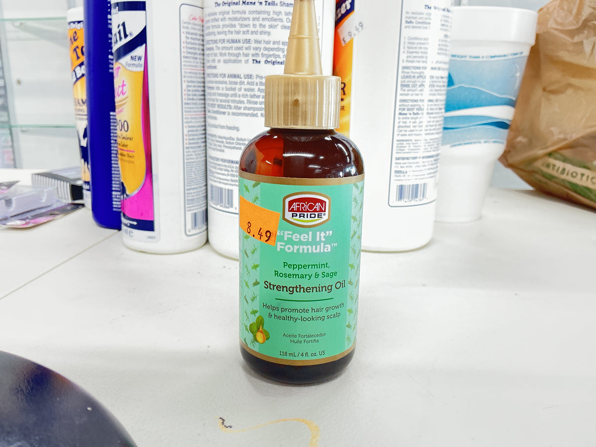 African Pride, Strengthening oil, Peppermint, Rosemary and Sage, Feel it Formula￼