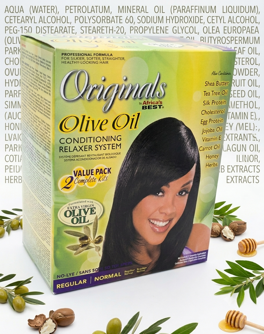 African Pride Originals Olive Oil Conditioning Relaxer System - Regular / Normal (Value Pack 2 Complete Kits)