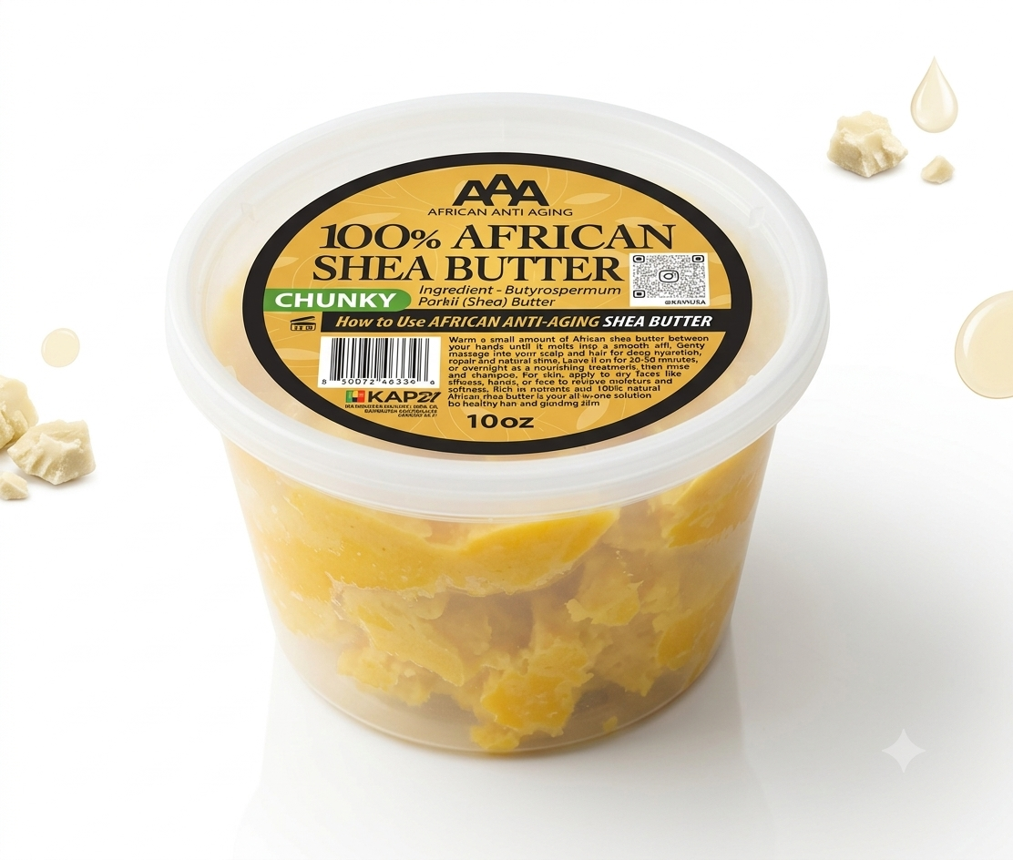 AAA African Anti Aging 100% African Shea Butter (Chunky)