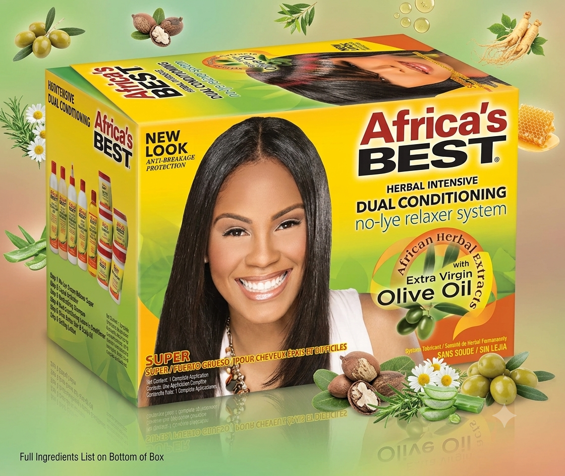 Africa's Best Herbal Intensive Dual Conditioning No-Lye Relaxer System - Super (Extra Virgin Olive Oil)
